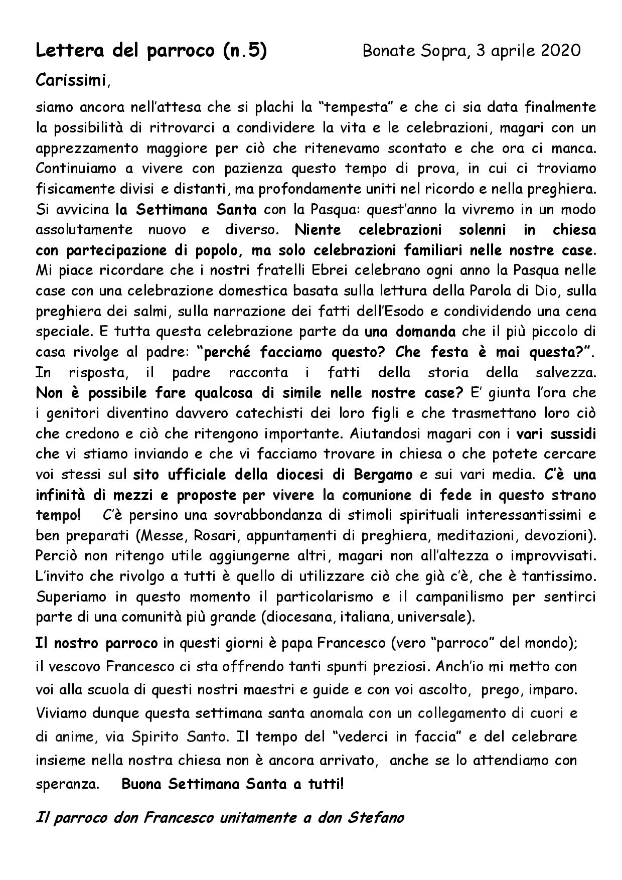 Lettera del parroco 5