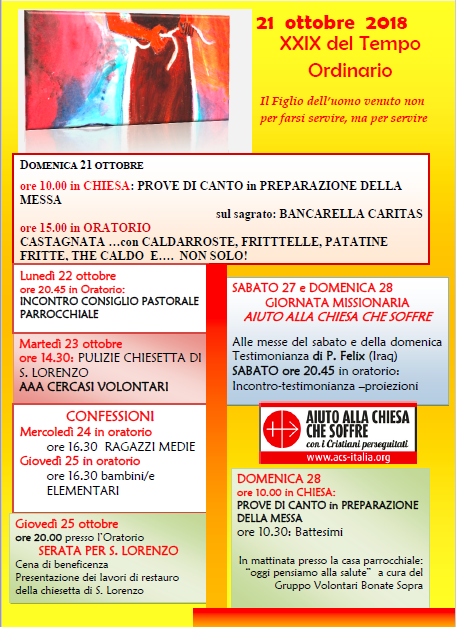 avvisi ottobre 2018