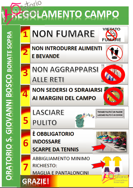 regolamento campo calcetto oratorio
