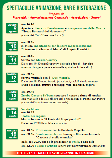 2018 feste programma